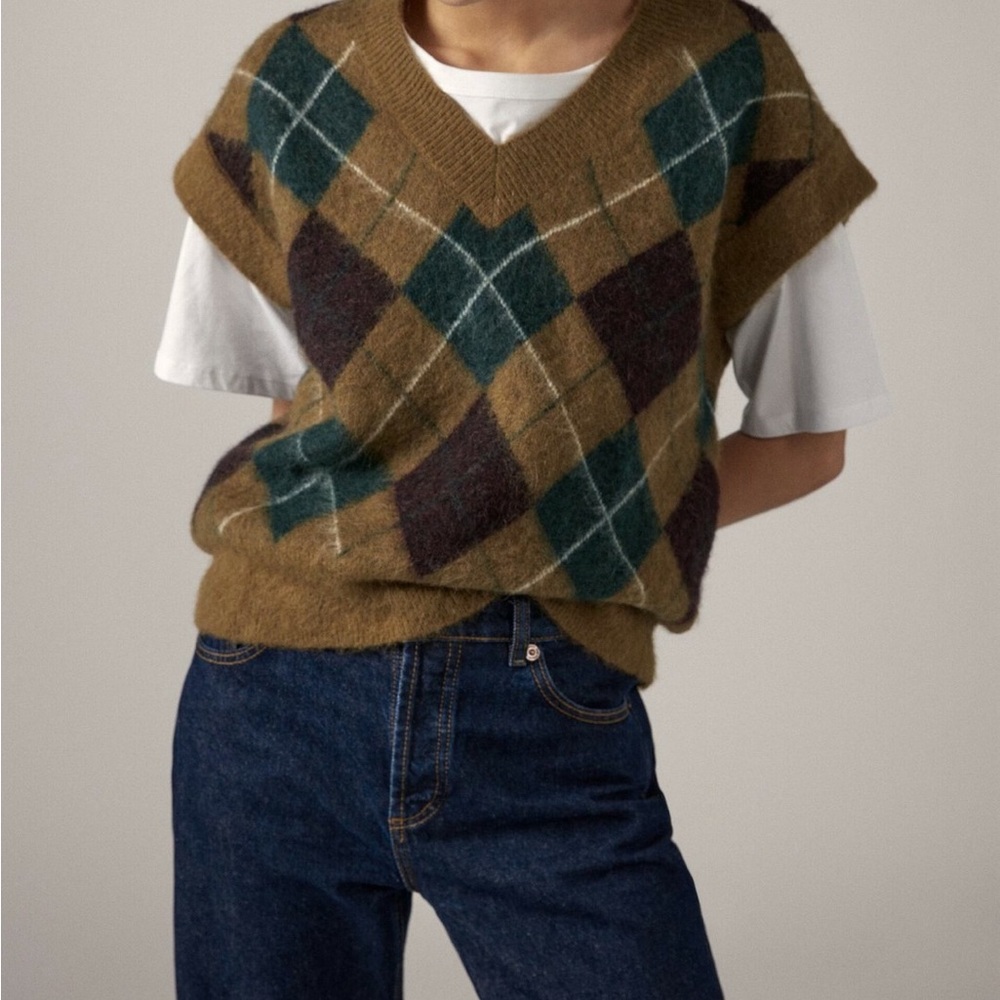 Zara Argyle Sweater Vest